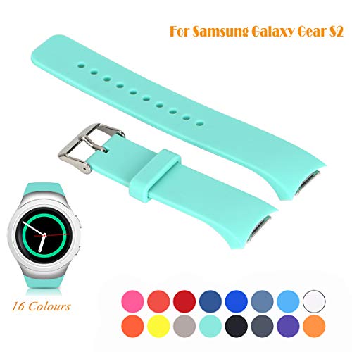 Product Cover Cyeeson Samsung Gear S2 SM-R720/R730 Smart Watch Replacement Band, Accessory Soft Silicone Gel Wristband Strap Smartwatch Band for Samsung Galaxy Gear S2 SM-720/SM-730 Sport Smartwatch