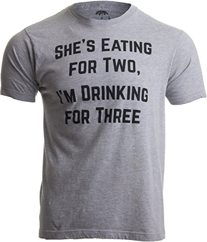 Product Cover Drinking for Three | Funny New Dad Father Pregnancy Announcement Joke T-Shirt-(Adult,XL) Sport Grey
