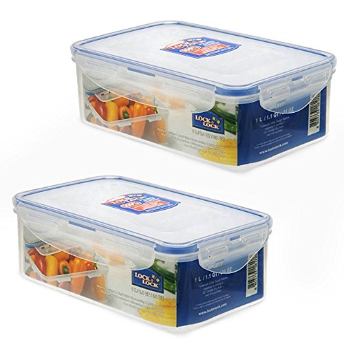 Product Cover Lock & Lock Airtight Rectangular Food Storage Container 33.81-oz / 4.23-cup (Pack of 2)