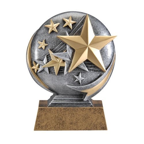 Product Cover Decade Awards Stars Motion Extreme 3D Resin Trophy - Star Student Award - 5 Inch Tall - Engraved Plate on Request