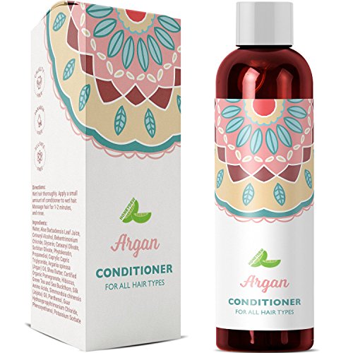 Product Cover Moroccan Argan Oil Hair Conditioner with Shea Butter Organic Pomegranate and Silk Amino Acids for Dry Damaged Hair Treatment to Strengthen and Smooth Hair and Moisturize Scalp for Healthy Hair Growth