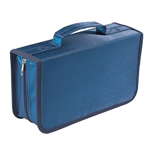 Product Cover 128 Capacity CD/DVD case Wallet, Storage,Holder,Booklet by Rekukos（Blue）
