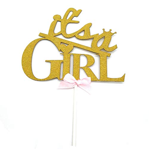 Product Cover Hemarty 2pc It's a girl cake topper, its a girl cake topper, Girl cake topper, Gender cake topper, Baby shower cake topper