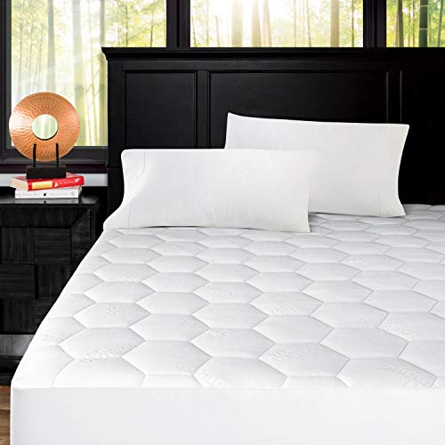 Product Cover Zen Bamboo Ultra Soft Fitted Bamboo Mattress Pad - Premium Hypoallergenic Bamboo Mattress Topper with Honeycomb Cooling Technology - Full