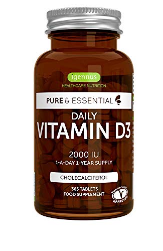 Product Cover Pure & Essential Daily Vegetarian Vitamin D3 2000iu, Cholecalciferol, 365 Small Tablets