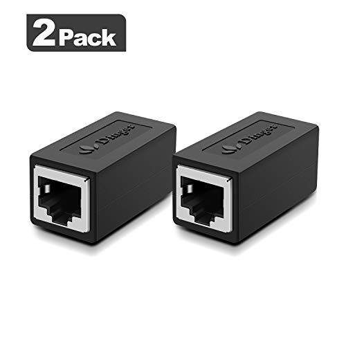 Product Cover RJ45 Coupler, 2 Pack in-Line Coupler for Cat7 Cat6 Cat5e, Ethernet Cable Extender Adapter Support 100BASE-TX (Black-2 Pack)