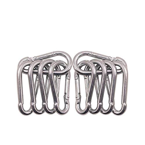 Product Cover 10 Pack Spring Snap Hook Carabiner Galvanized Steel Clip Keychain