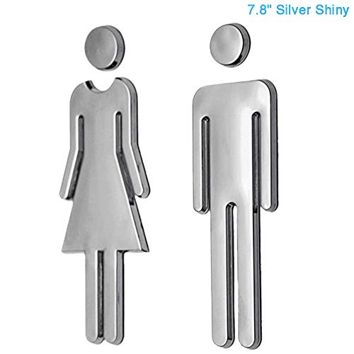 Product Cover RJWKAZ Acrylic Adhesive Backed Men's and Women's Bathroom Sign 7.8