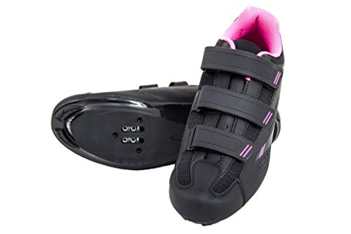 Product Cover Tommaso Pista Women's Road Bike Cycling Spin Shoe Dual Cleat Compatibility - Black/Pink - 40