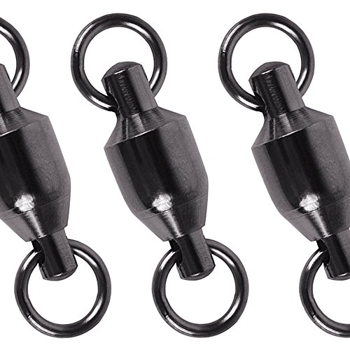 Product Cover Dr.Fish Lot 20 Ball Bearing Swivel 100% Copper Stainless Steel Welding Rings Black Nickel Finish Super High Strength Saltwater Big Game Fishing 200Lb