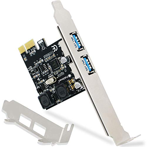 Product Cover FebSmart 2 Ports USB 3.0 Super Fast 5Gbps PCI Express (PCIe) Expansion Card for Windows Server,XP,7,Vista,8,8.1,10 PCs-Build in Self-Powered Technology-No Need Additional Power Supply(FS-U2-Pro)