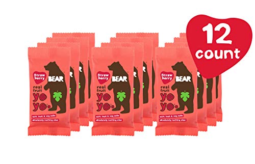 Product Cover BEAR - Real Fruit Yoyos - Strawberry - 0.7 Ounce (12 Count) - No added Sugar, All Natural, non GMO, Gluten Free, Vegan - Healthy on-the-go snack for kids & adults