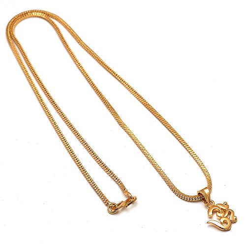 Product Cover Jewar Jewellery Gold Plated Om Ganesh Ganpati Pendant For Men Women,Locket Jewellery Set God Pendant With Chain For Unisex - God Pendant 7707