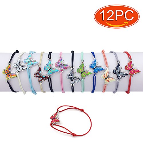 Product Cover Elesa Miracle 12pc Women Girl Butterfly Value Set Kids Party Favor Adjustable Bracelet, 01