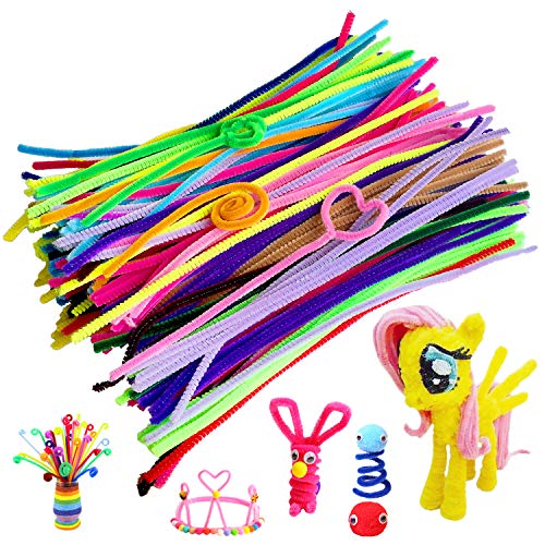 Product Cover Acerich 300 Pcs Pipe Cleaners Assorted Colors Chenille Stems for Valentine Day DIY Art Craft Decorations (6 mm x 12 inch)