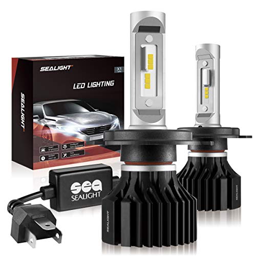 Product Cover SEALIGHT H4/9003/HB2 LED Headlight Bulbs X1 Series Dual High/Low Beam Xenon White 6000K 6000LM