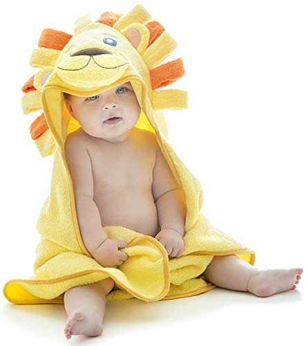 Product Cover Hooded Baby Towel, Lion Design from Little Tinkers World, Ultra Absorbent, Durable Bath Towel Perfect for Girls and Boys by Little Tinkers World