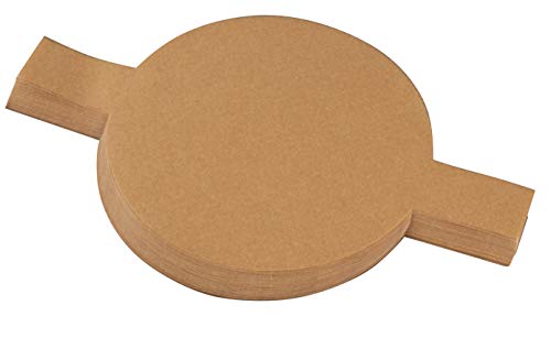 Product Cover 100 Sheets - 8 Inch Baking Parchment Paper Rounds with Easy Lift Tabs, Unbleached Brown