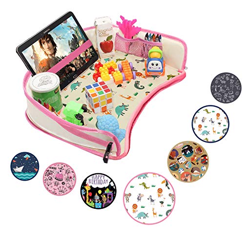 Product Cover DMoose Kids Travel Activity Tray - Non-Flimsy, Tablet Holder, Strong Buckles, Sturdy Side Walls & Padded Base - Waterproof Snack, Play, Learn & Organize Lap Desk for Car Seats, Strollers & Air Travel