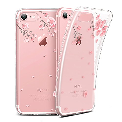 Product Cover ESR Case for iPhone 6/6s, Soft Gel TPU Silicone Case Clear with Design Cute Cartoon Slim Fit Ultra Thin Protective Cover for 4.7 inches iPhone 6 /iPhone 6s_Cherry Blossoms