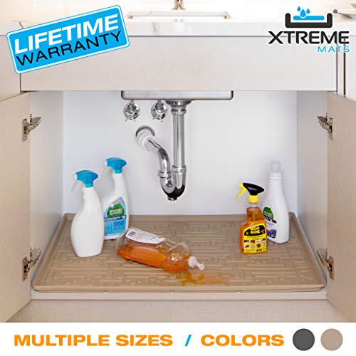 Product Cover Xtreme Mats Under Sink Bathroom Cabinet Mat, Pick Your Size, 33 5/8 x 18 7/8, Grey