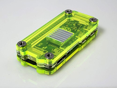 Product Cover Zebra Zero for Raspberry Pi Zero & Zero Wireless - Laser Lime w Heatsinks