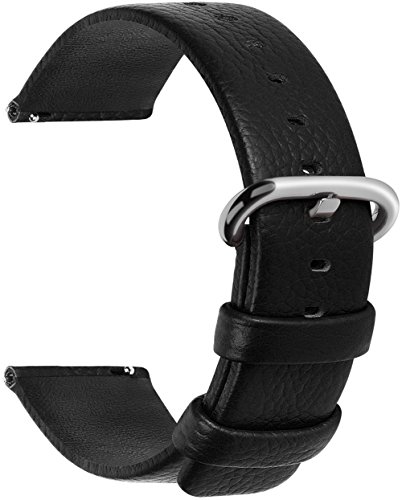Product Cover 12 Colors for Quick Release Leather Watch Band, Fullmosa Uli Genuine Leather Watch Strap 18mm Black