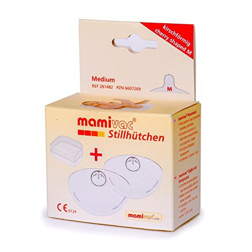 Product Cover Mamivac Nipple Shield, Cherry Shaped, 2 Count (Medium / 22mm), with Carrying Case - for Breastfeeding Latch Difficulties - Works Well w/ Spectra Baby USA Products - BPA/DEHP Free
