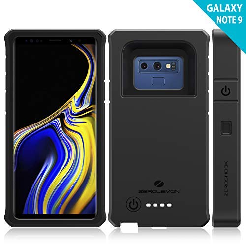 Product Cover Galaxy Note 9 Battery Charging Case, ZeroLemon ZeroShock 10000mAh Extended Rechargeable Battery Rugged Case with Full Edge Protection for Galaxy Note 9 - Black