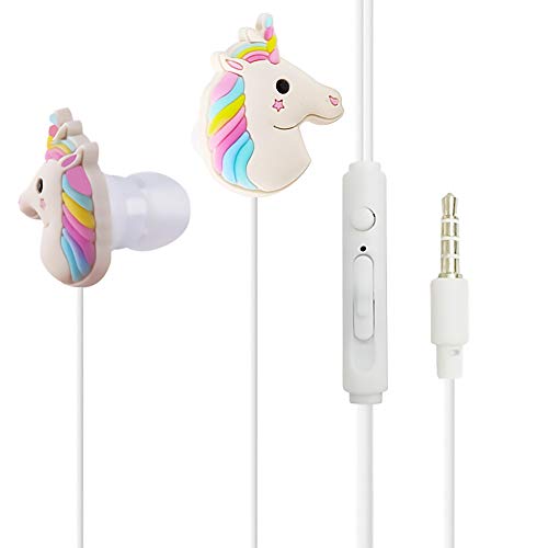 Product Cover QearFun In Ear Wired 3.5 mm 3D Cute Cartoon Animal Unicorn Earphone/Earbuds/Headphones with Mic Hands-free for Apple,Samsung,HTC,Android Smartphones Mp3
