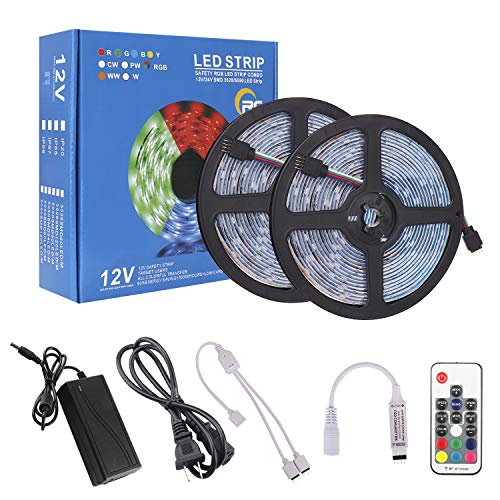 Product Cover RC LED Strip Lights 32.8ft RGB LED Light Strip 5050 Rope Lights Waterproof LED Strip Lights with Remote for Home Lighting Kitchen Bed Flexible Strip Lights for Bar Home Decoration