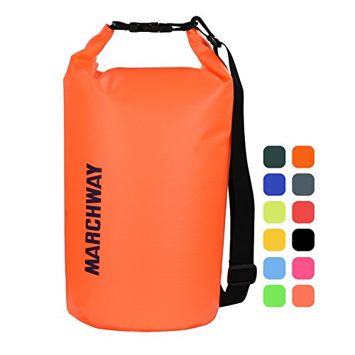 Product Cover MARCHWAY Floating Waterproof Dry Bag 5L/10L/20L/30L, Roll Top Sack Keeps Gear Dry for Kayaking, Rafting, Boating, Swimming, Camping, Hiking, Beach, Fishing (Orange, 5L)
