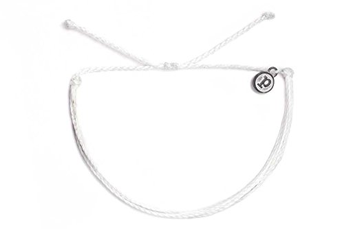 Product Cover Pura Vida Solid White Bracelet - 100% Waterproof, Wax-Coated - with Iron-Coated Copper Charm