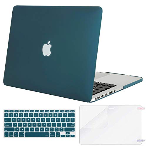 Product Cover MOSISO Case Only Compatible with Older Version MacBook Pro Retina 13 inch (Models: A1502 & A1425) (Release 2015 - end 2012), Plastic Hard Shell Case & Keyboard Cover & Screen Protector, Deep Teal