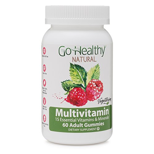 Product Cover Go Healthy Natural Multivitamin Gummies for Women and Men, Vegetarian, Halal, OU Kosher (60 ct) 30 Servings