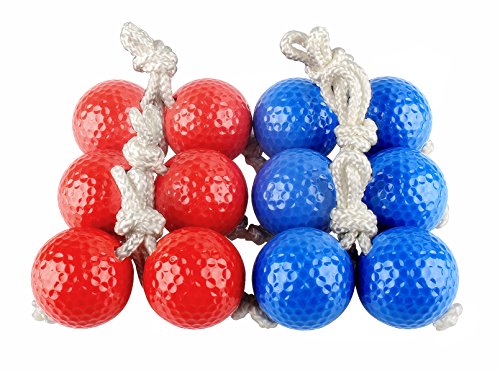 Product Cover Sunfung Ladder Toss Ball Replacement Ladder Balls Bolos Bolas 6 Pack (3 Red + 3 Blue)