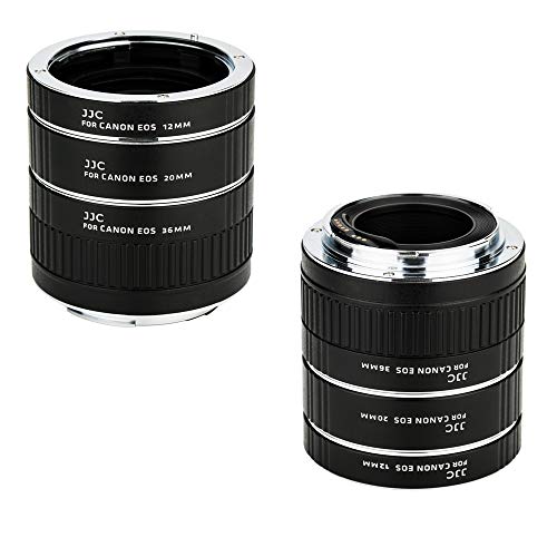 Product Cover JJC EF & EF-S Mount Auto Focus Extension Tube Set for Canon EOS 80D 90D 70D 60D 77D Rebel T6 T7 T5 T7i T6i T6s T5i T4i SL3 SL2 EOS 6D Mark II 7D Mark II 5D Mark IV III II 5Ds R 1Dx Mark II and More
