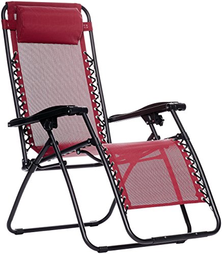 Product Cover AmazonBasics Outdoor Zero Gravity Lounge Folding Chair, Burgundy