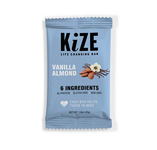 Product Cover KiZE Bar (10 Pack) - Vanilla Almond | Real Ingredients, Real People, Every Bar Helps Those in Need | Non GMO, Gluten Free, No Added Sugar, Simple Ingredients