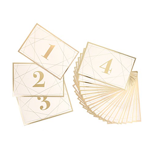 Product Cover Darice David Tutera Modern Geometric Gold Foil Table Number Cards, 25 Piece