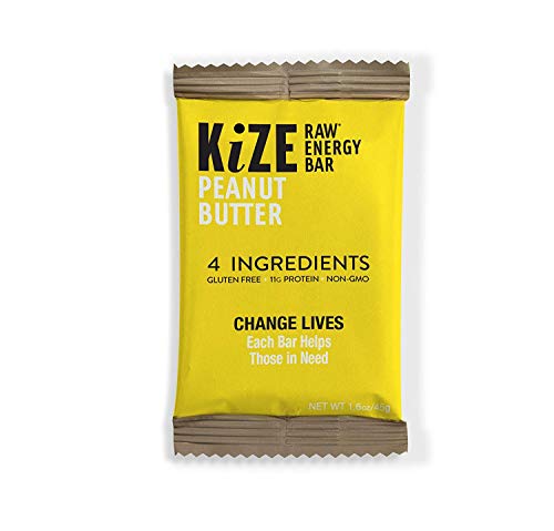 Product Cover KiZE - (10 Pack) Raw Energy Bars - Peanut Butter - Non GMO, Gluten Free, No Added Sugar, Bulletproof