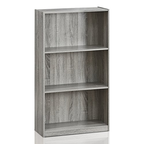 Product Cover Furinno Basic 3-Tier Bookcase Storage Shelves, French Oak Grey