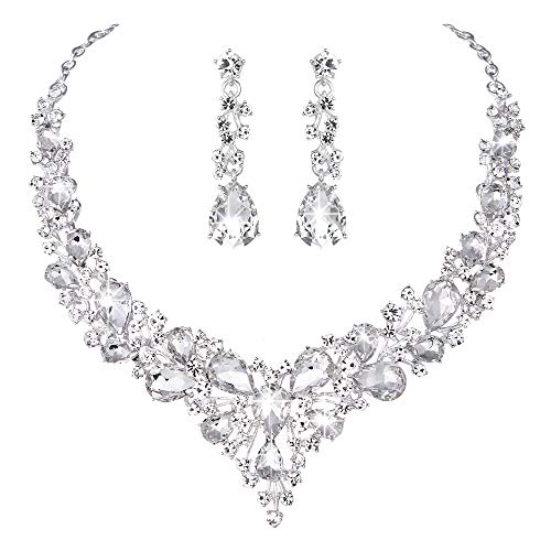 Product Cover Youfir Bridal Austrian Crystal Necklace and Earrings, Clear, Size No Size