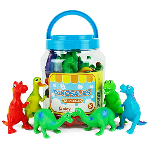 Product Cover Boley Learning Lootbox Educational Toys for Kids & Toddlers - 12 Piece Toy Dinosaur Figures - Including T-Rex, Brontosaurus & More