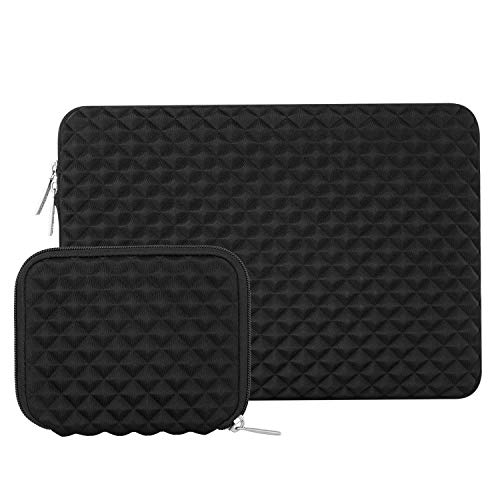 Product Cover MOSISO Laptop Sleeve Compatible with 2019 MacBook Pro 16 inch with Touch Bar A2141, 15-15.6 inch MacBook Pro Retina 2012-2015, Notebook, Diamond Foam Neoprene Bag Cover with Small Case, Black