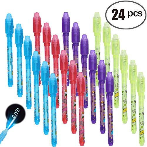 Product Cover Invisible Ink Pen, Spy Pen Secret Message Writer with uv Light Magic Marker for Drawing Fun Activity Kids Party Favors Ideas Gifts and Stock Stuffer (24pcs)
