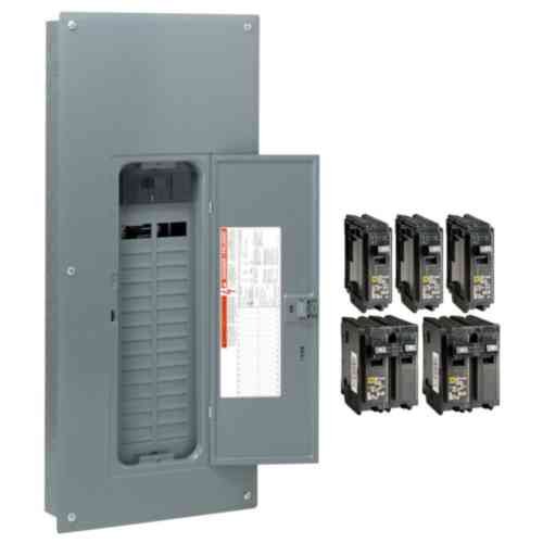 Product Cover Square D by Schneider Electric HOM3060M200PQCVP Homeline 200 Amp 30-Space 60-Circuit Indoor Main Breaker Qwik-Grip Plug-On Neutral Load Center with Cover - Value Pack