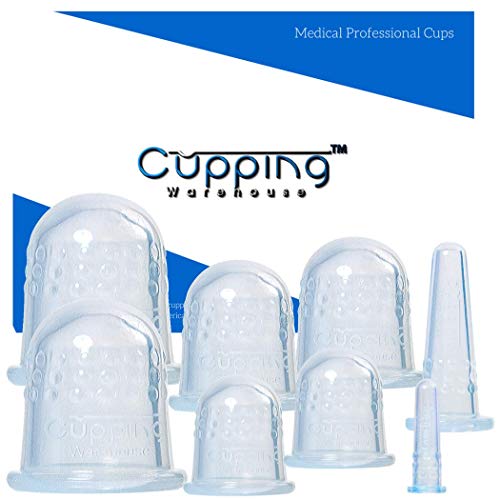 Product Cover Cupping Warehouse TM GRIP Classic 8 Silicone Cupping Therapy Sets for Professional and Home Use Chinese Silicone Massage Cups with Face and Body Decompression Anti Slip Suction Cups