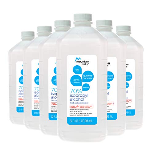 Product Cover Mountain Falls 70% Isopropyl Alcohol First Aid Antiseptic for Treatment of Minor Cuts and Scrapes, 32 Fluid Ounce (Pack of 6)