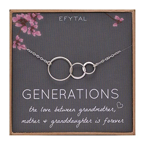 Product Cover EFYTAL Generations Necklace for Grandma Gifts - Sterling Silver Mom Granddaughter Mothers Day Jewelry Birthday Gift